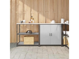 Vidaxl Conjunto De Armazenamento De Cozinha Hattem 2 Unid. Prateado