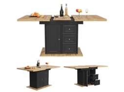 Mesa de Jantar extensível PAPRIKA 110x80x75 cm para cozinhas e salas de jantar, acomoda 6 pessoas