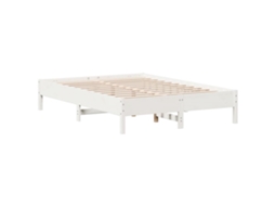 Cama Sem Colchão 150x200 cm Madeira de Pinho Maciça Branco MAISON EXCLUSIVE