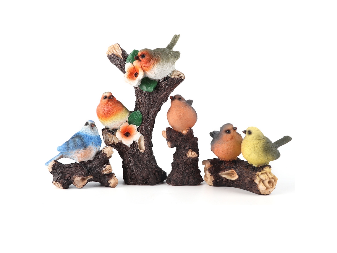 4pcs Decoração de Pássaro Resina Alta | S/MARCA