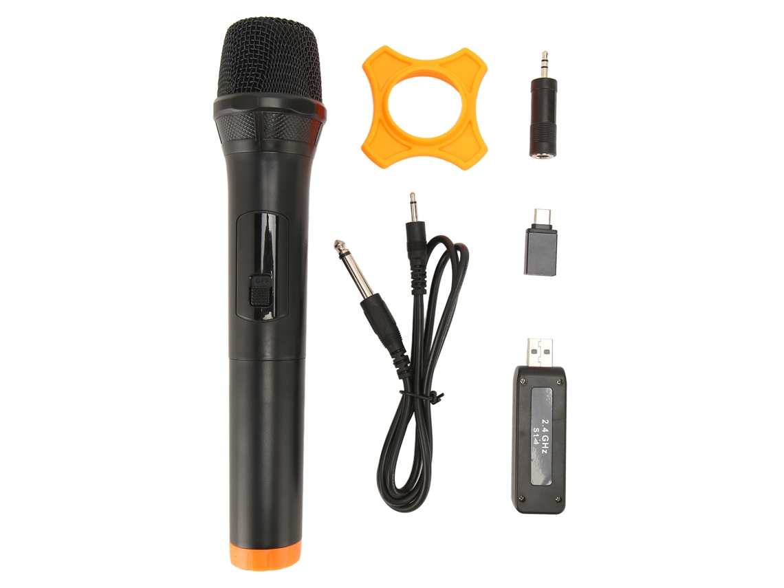 Aetheria microfone Sem Fio 2.4g de Mão com Receptor Usb Bobina Móvel para Karaokê e Palestras