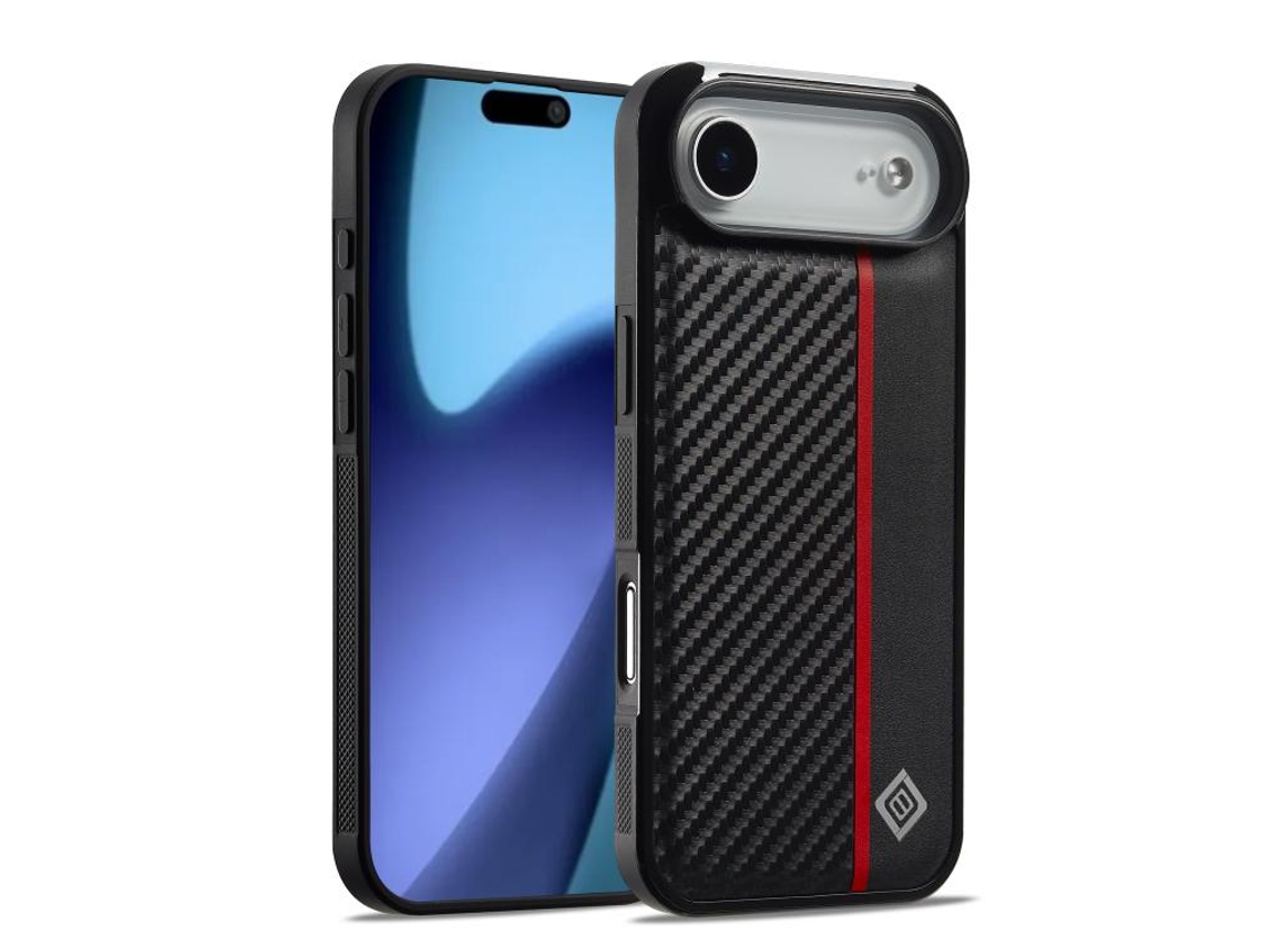 Capa Para Iphone 17 Air - Textura De Fibra De Carbono - Capa Antichoque 3 Em 1