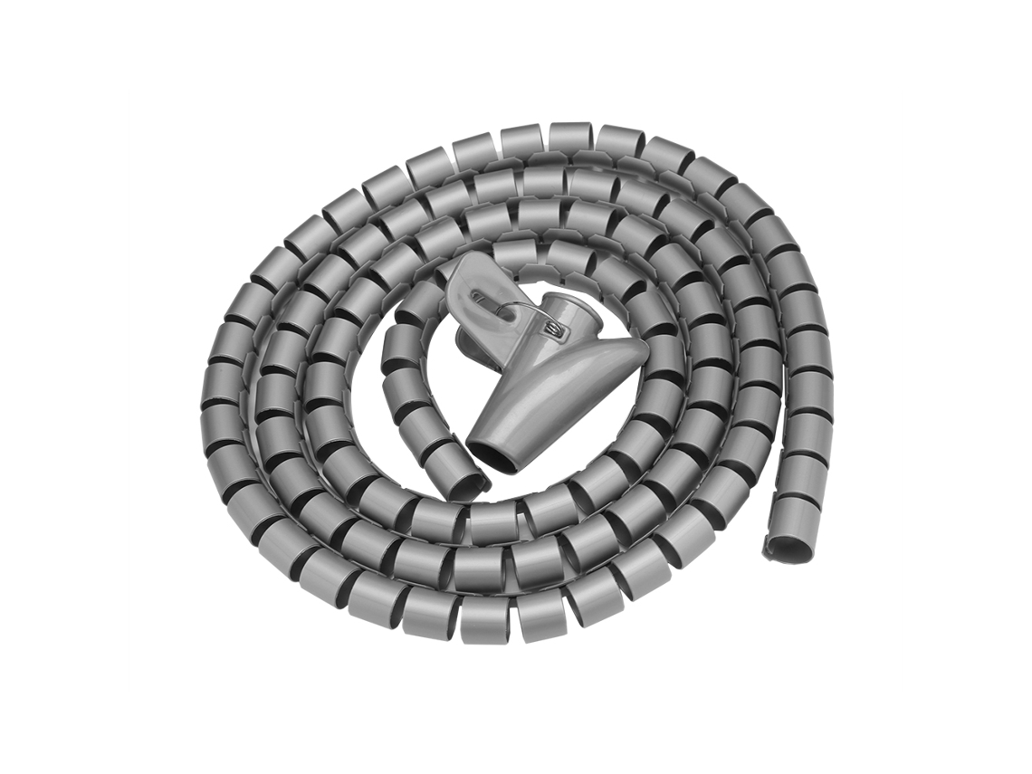 Organizador De Cabos Flexível Tubo Espiral Protetor De Fios Armazenamento De Fios Prata 1.5m * 16mm