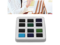 12pcs Set De Acuarelas Serie Océano Bosque Colores Oscuros Herramientas Ecológicas Para Pintura Y Bosquejo