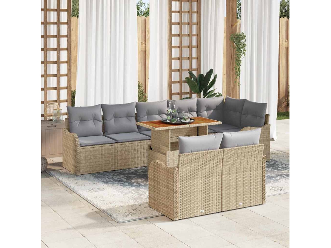 Vidaxl Conjunto De Sofá De Jardim 9 Unid. 8-número De Lugares