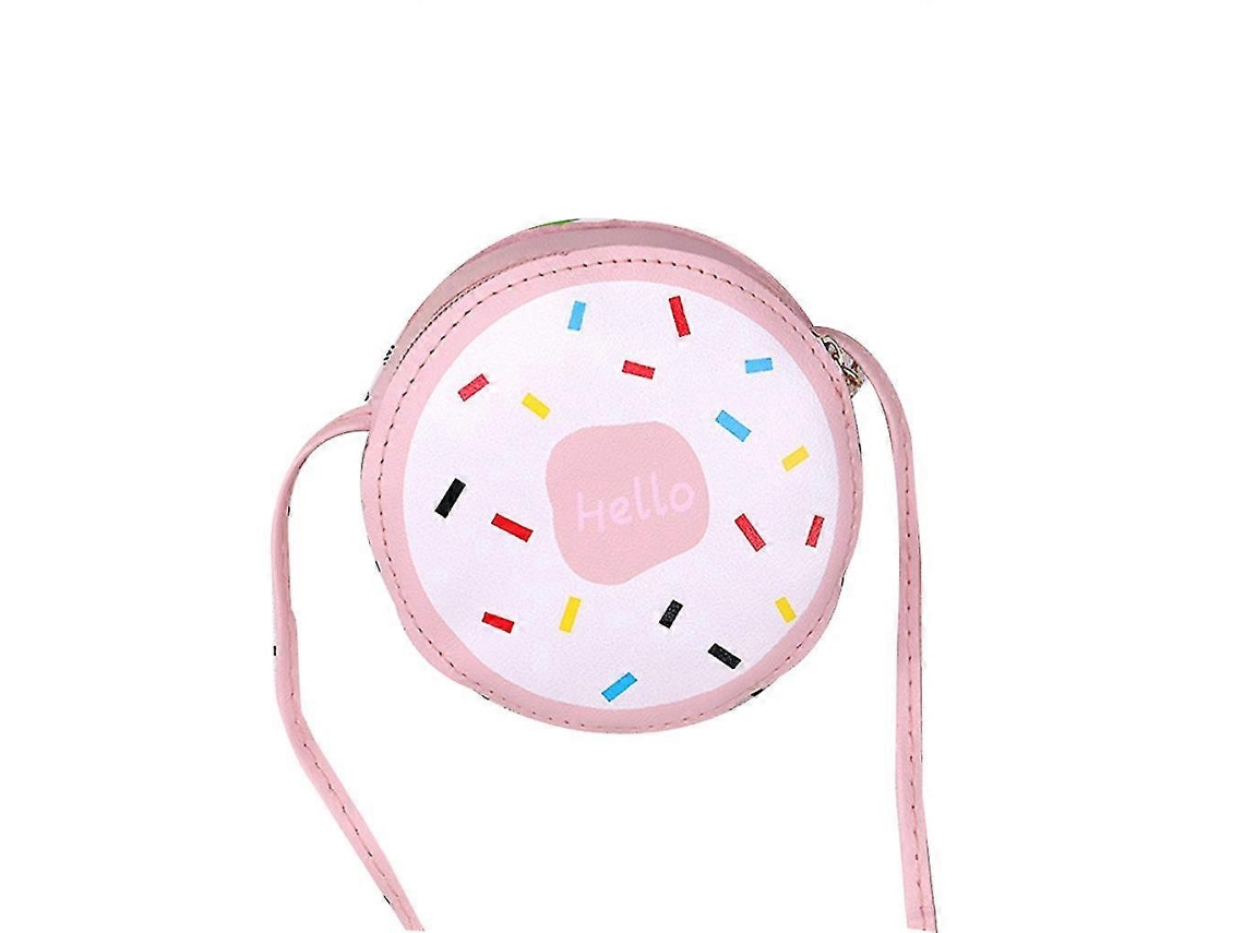 Bolsa De Ombro Redonda De Couro Sintético Para Meninas, Linda Bolsa Transversal, Porta-moedas, Rosa