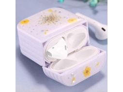 Camada Protetora para Airpods Fones de Ouvido Sem Fio 1/2 com Estampa Flor Gypsophila. GIECY