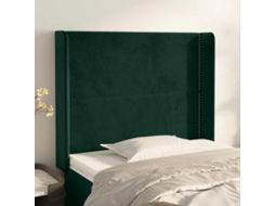 Vidaxl Cabeceira Cama C/ Abas Veludo 103x16x118/128 Cm Verde-escuro
