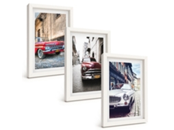 Composição De Quadros Carros Clássicos Em Cidades Espelharte (3 Peças 20x30 Cm)