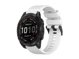 Bracelete de Smartwatch para Garmin Fenix 7 Solar 22mm de silicone com textura horizontal com ferramenta de remoção (branca)