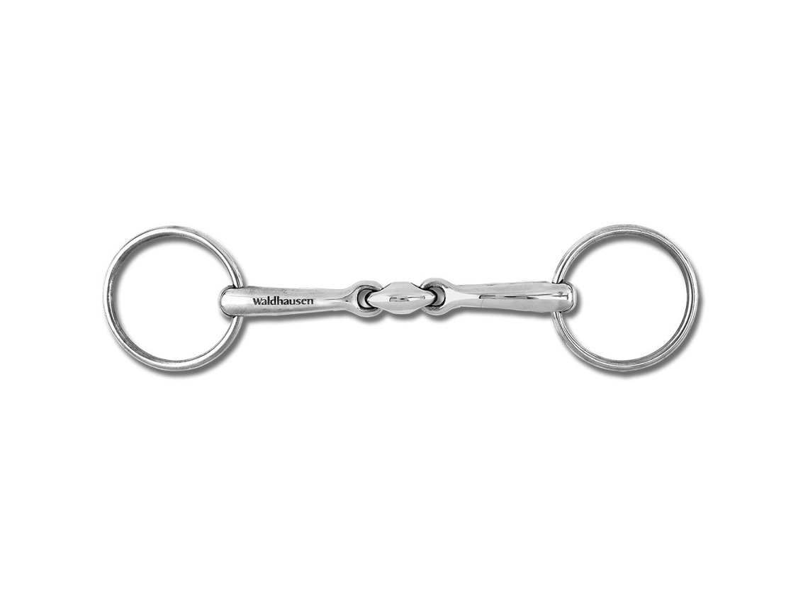 Snaffle Sólido Duplo Quebrado Ss Prateado 14.5 Cmwaldhausen