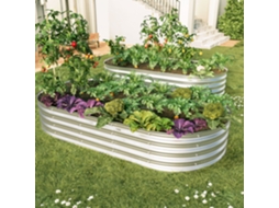 Canteiro Metálico Galvanizado, Kit De Jardim Exterior Para Hortaliças, Flores E Ervas, Robusto Anti-ferrugem, 2 Unidades 6x3x1 Pé