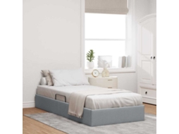 Vidaxl Cama Com Armazenamento Cinzento-claro 203 X 100 Cm Tecido