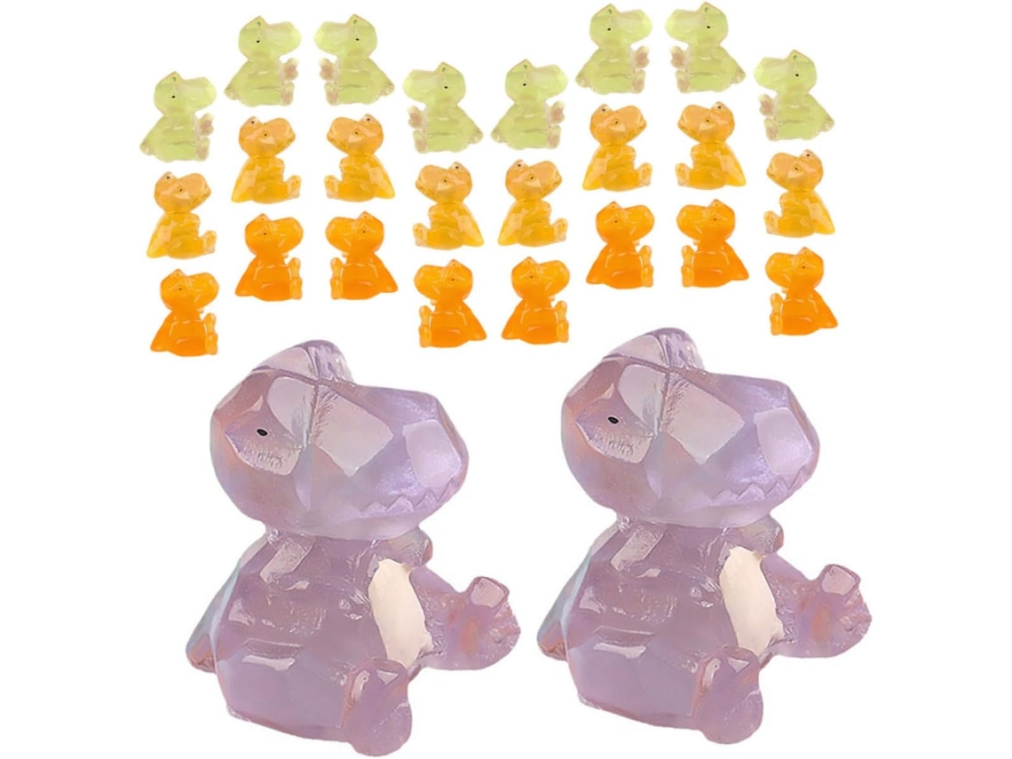 Conjunto De 30 Miniaturas Luminosas De Dinossauros, Modelos De Resina Em Estilo Desenho Animado Para Decoração E Gokoco