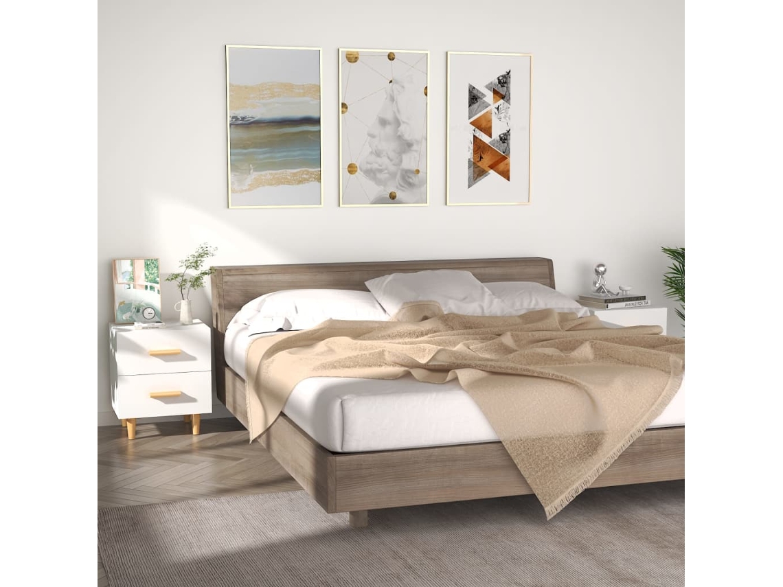 Mesas De Cabeceira 2pcs 40x35x47,5 Cm Branco