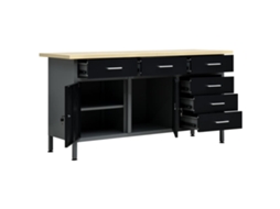 Bancada de Trabalho 160x60x85 Cm Aço Preto MAISON EXCLUSIVE