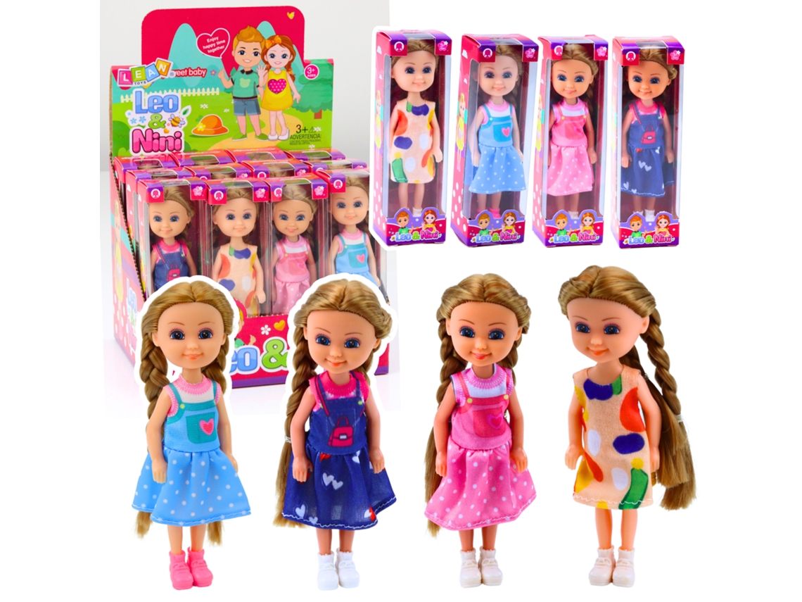 Mini Boneca Com Cabelo Comprido Em Vestido 15cm Mix