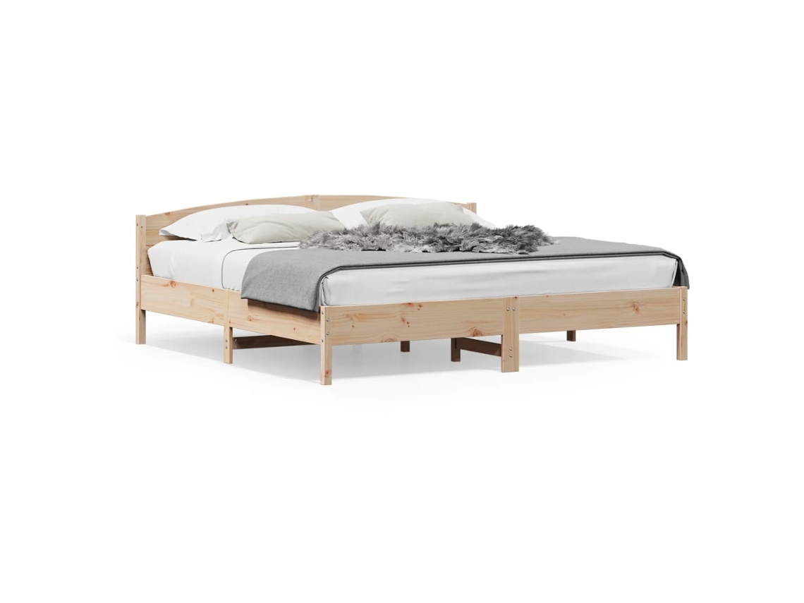 Cama Sem Colchão 180x200 Cm Madeira de Pinho Maciça MAISON EXCLUSIVE
