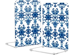 Suportes Para Livros Em Acrílico Azul Transparente Com Estampa Floral E Almofadas Antiderrapantes Organizador Computador