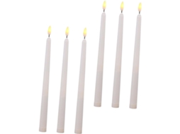 Conjunto de 6 Velas Decorativas de Led Sem Chama, Alimentadas por Bateria, para Uso em Janelas Internas e Externas. SFUSHOS