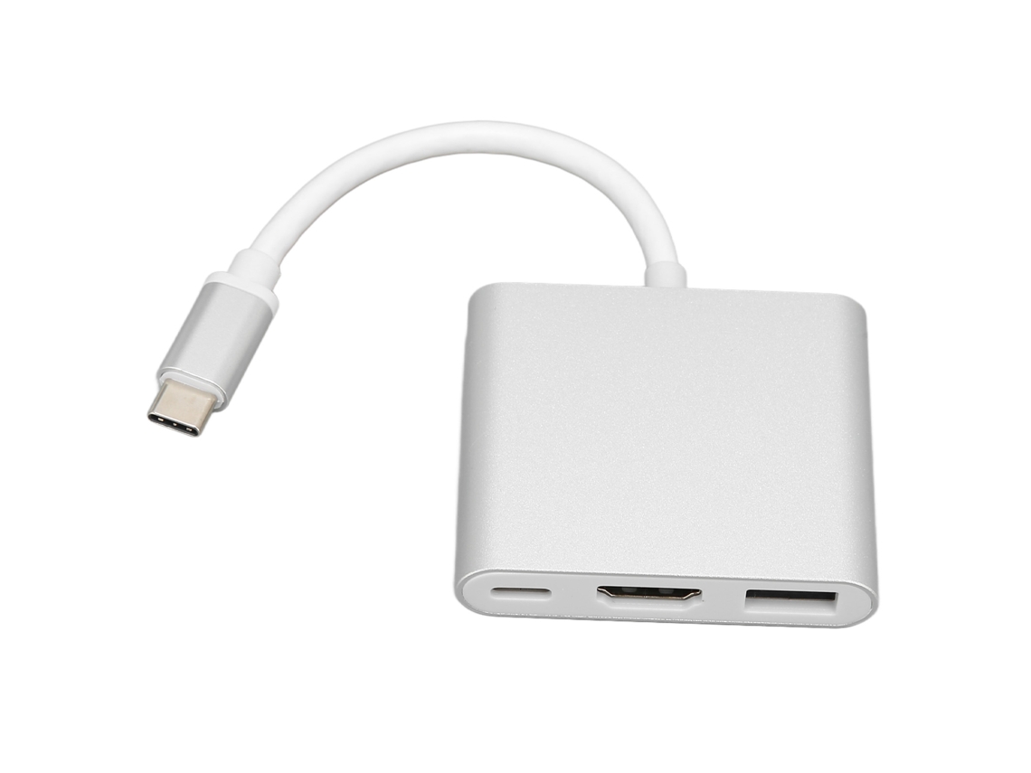 Adaptador (type-c Para Hdmi Usb) Adaptador 3 Em 1
