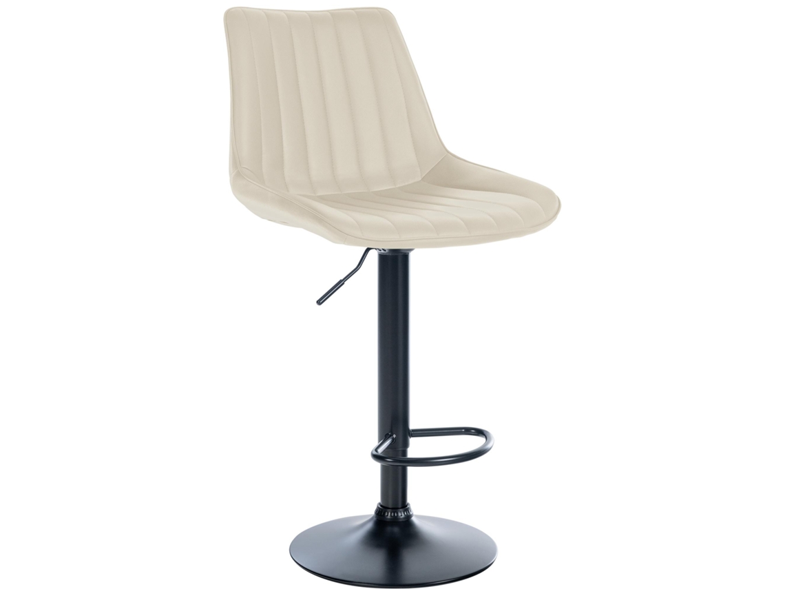 Banco de bar em pele Toni creme/preto CLP