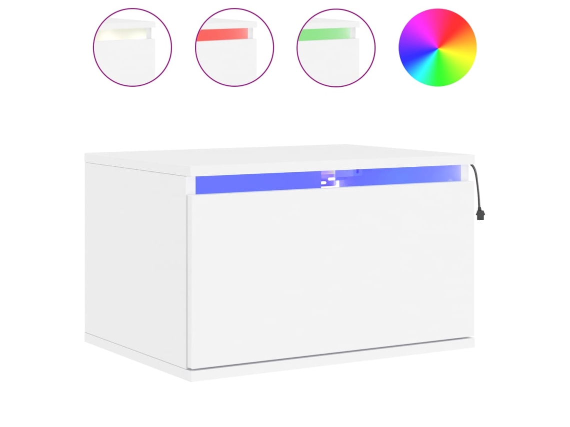 Wall-mounted Bedside Cabinet, Wall-mounted Bedside Cabinets Vidaxl Branco Madeira Processada (n/a)