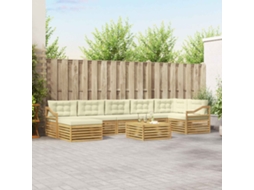 Vidaxl Conjunto De Sofás Para Exterior 8 Unid. Branco E Creme