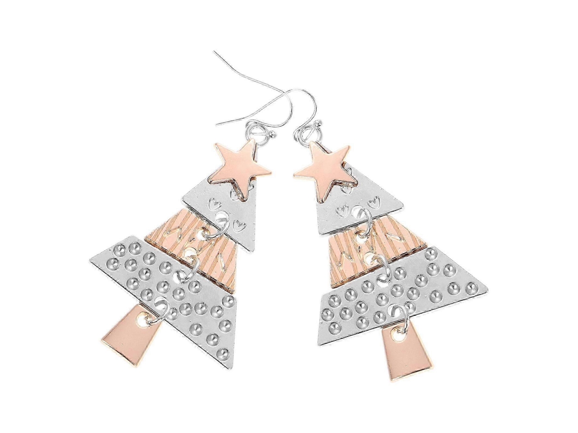 Brincos Pendentes De Árvore De Natal Bicolor, Par