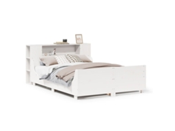 Bed Frame, Bed Frames Vidaxl Branco Madeira De Pinho (135 X 190 Cm)