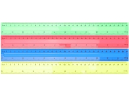 Conjunto de 8 réguas escolares de plástico de 30 cm, leves e duráveis, com núcleo sólido, ideais para estudantes e uso ocasional.