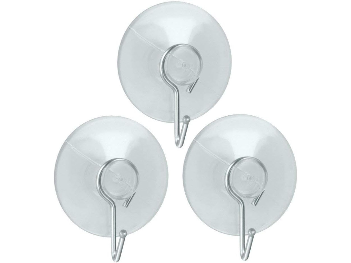 Conjunto de 3 Ganchos com Ventosa BRILVIBERA