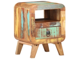 Vidaxl Mesa De Cabeceira 30x30x41 Cm Madeira Recuperada Maciça
