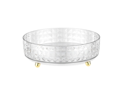 Bandeja Giratória Transparente De Armazenamento Para Maquiagem E Condimentos Com Design By Padrão Diamante