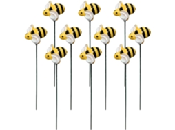 Kichouse Kit de 10 Estacas Decorativas para Jardim em Ferro e Resina com Formato de Abelha, Ideais para Jardins e CHABERLU
