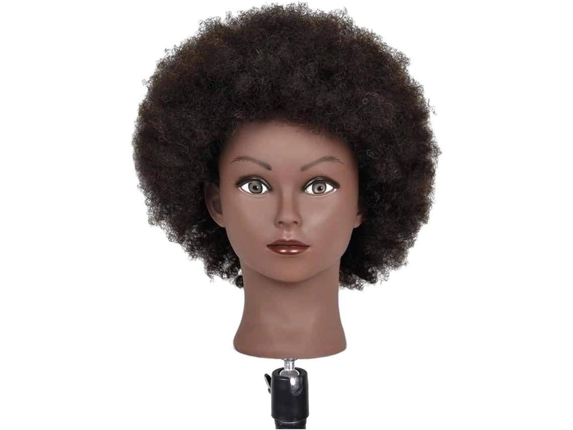 Cabeças de Manequim Afro SFUSHOS para Penteados e Tranças com Suporte Fixo