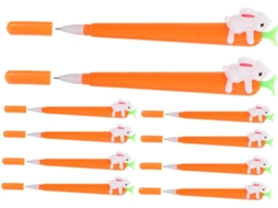 Conjunto De 10 Canetas Em Gel Com Desenho Coelho E Cenoura,
