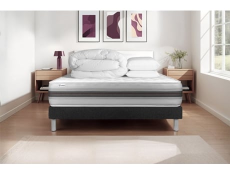 Estrado Completo Ripas Vitalmemo Vitalit Espuma Com Memória Preto (160x200)