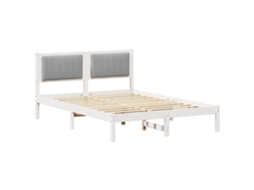 Estrutura de Cama com Cabeceira Estofada em Cinzento Claro MAISON EXCLUSIVE