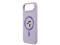 Capa De Silicone Líquido Karl Lagerfeld Karl E Choupette Com Magsafe Para Iphone 17 Air 6,5 Roxa - Klhmp17mscmkcrhu
