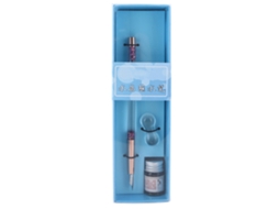 Caneta De Cristal Para Caligrafia Duradera Bonita Decorativa Conjunto De Presente Portátil Tinta Azul