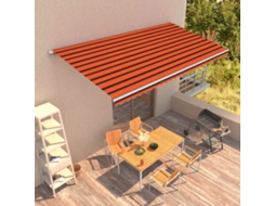 Vidaxl Toldo Retrátil Automático 600x300 Cm Laranja E Castanho