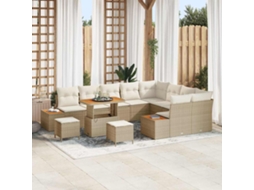 Vidaxl Conjunto De Sofá De Jardim 12 Unid. 11-número De Lugares Bege