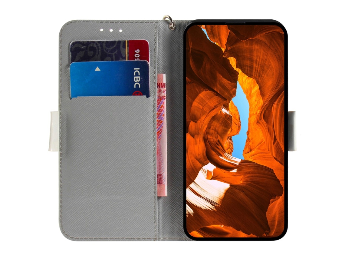 Capa Em Couro Pu Para Apple Iphone 16 Pro Max - Flores Em Aguarela