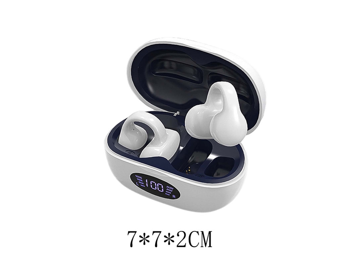 Auriculares Sem Fio Wireless Ear Clip Condução YIZHOOD Bluetooth Branco