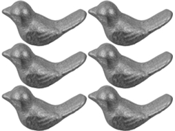 Conjunto 6 Estatuetas Pássaros Ferro Fundido Ornamento Jardim Decoração Interiores Esculturas Robustas GOKOCO