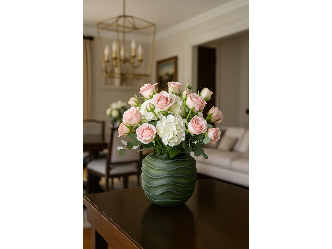 Vaso de Vidro Esmaltado de 2 Kg, 20x20x18 Cm ALEXANDRA HOUSE LIVING