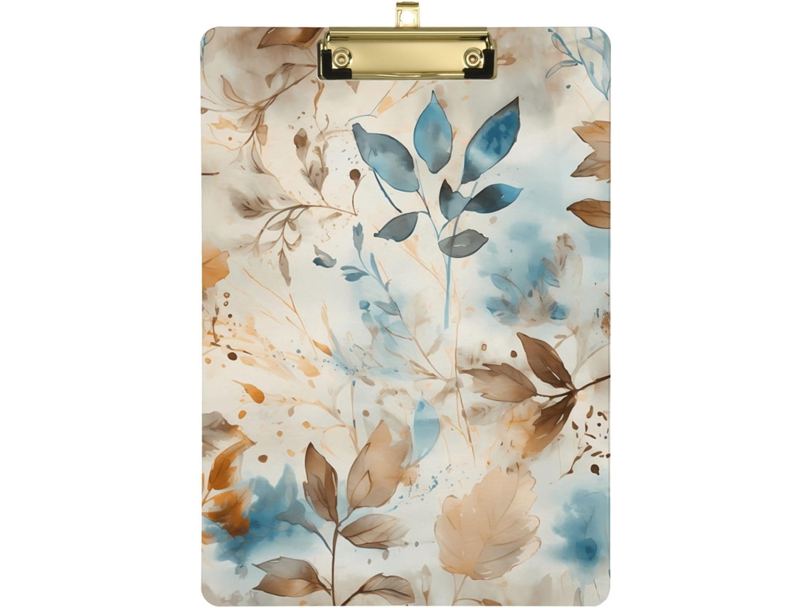 Prancheta Com Estampa Floral Em Aquarela Restaurante, Prancheta Transparente Tamanho Ofício Empilhadeira
