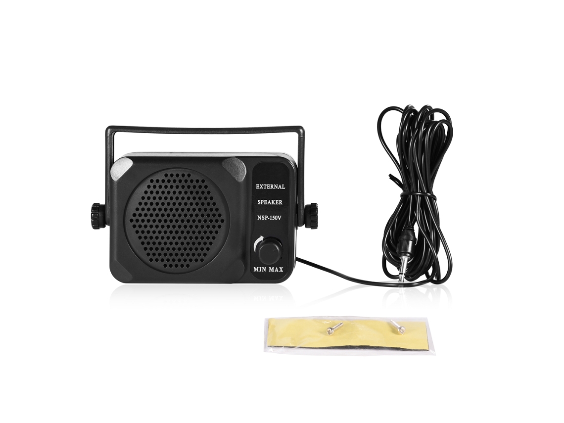 Alto-falante Externo Mini Portátil Mali com Entrada 3.5mm para Rádio Yaesu/ICOM Preto