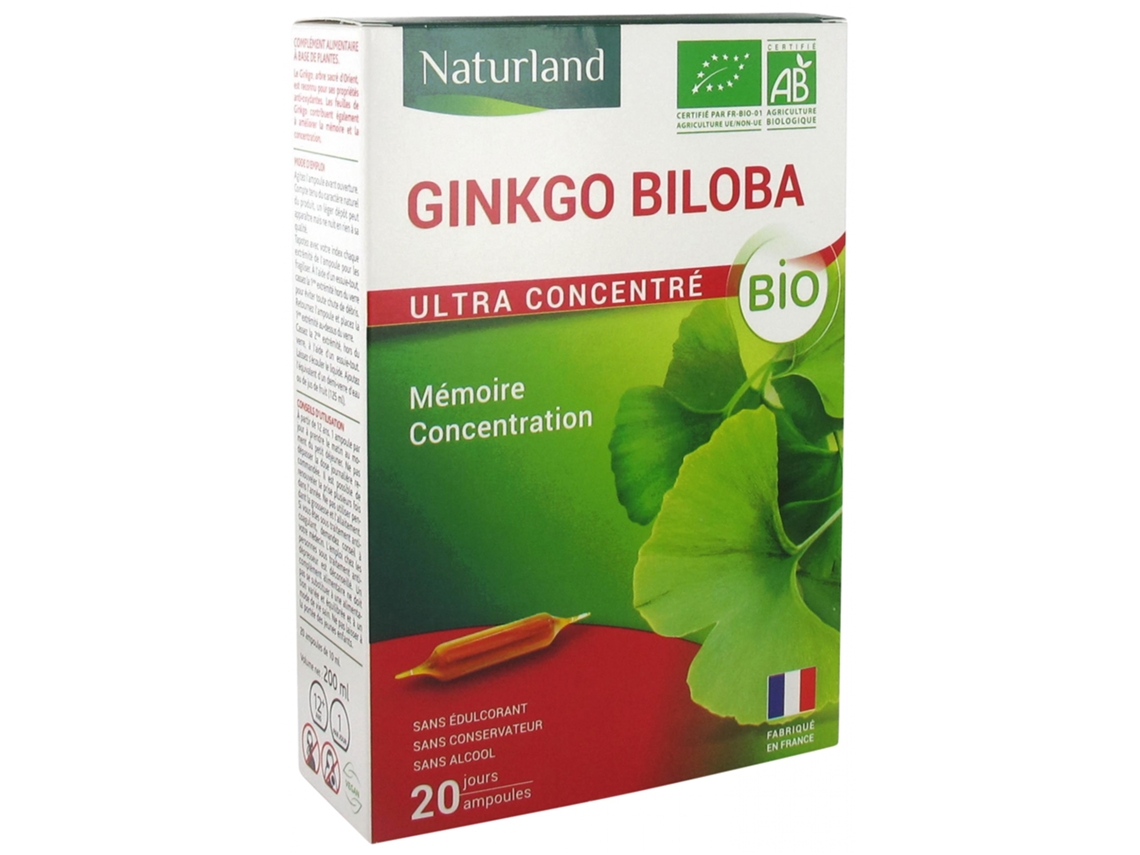 Naturland Ginkgo Biloba Orgânico 20 Ampolas NATURLAND